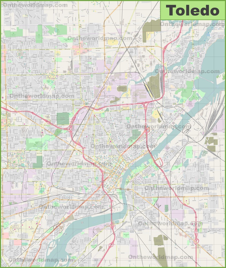 Large detailed map of Toledo
