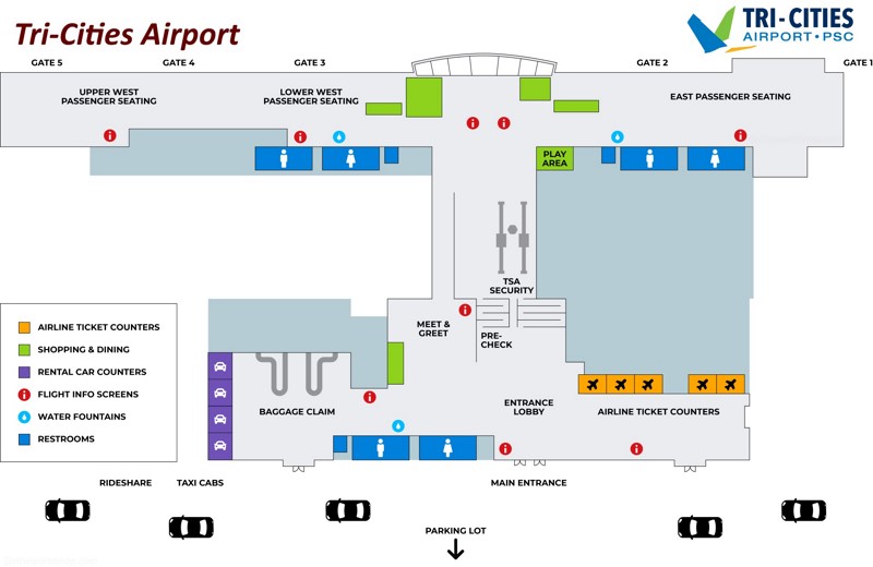 Tri-Cities Airport Map