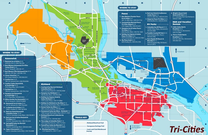 Tri-Cities Hotel Map