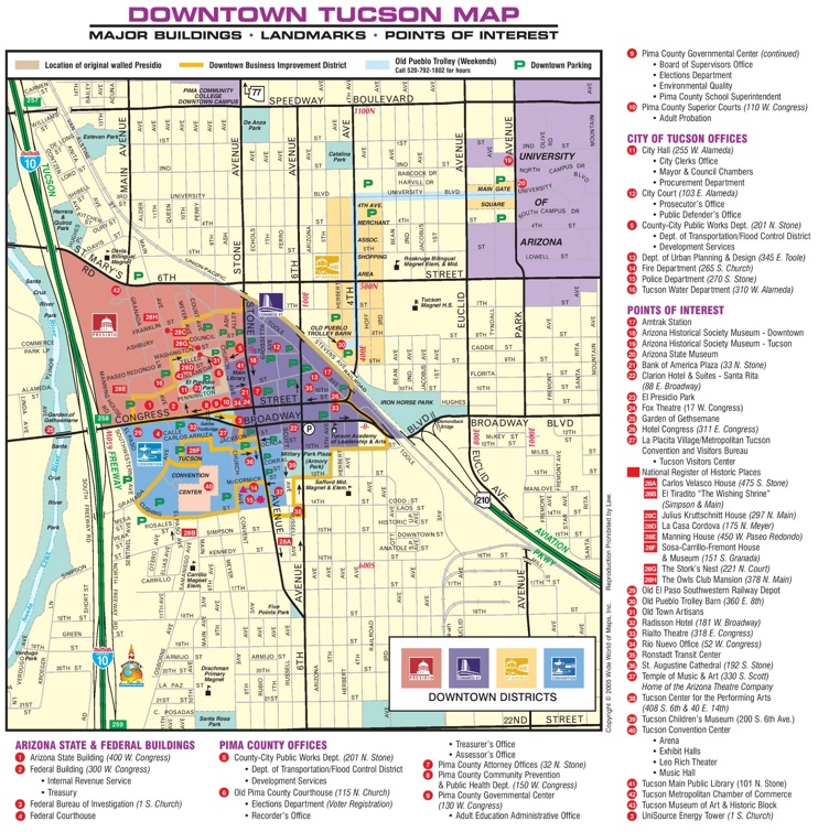 Tucson downtown map