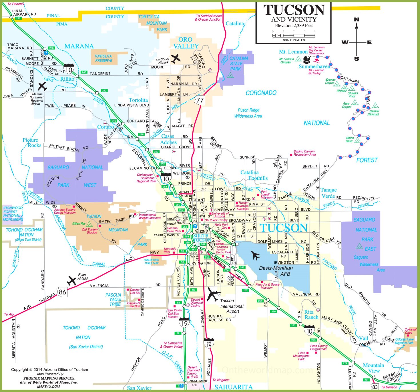 Printable Map Of Tucson Az Printable Map Of Tucson Az