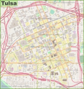 Large detailed map of Tulsa