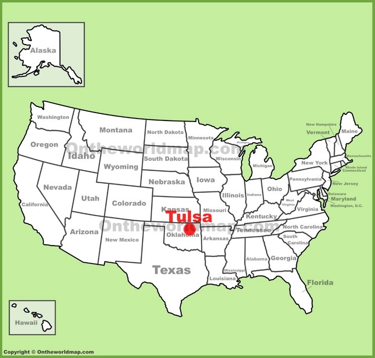 Tulsa location on the U.S. Map