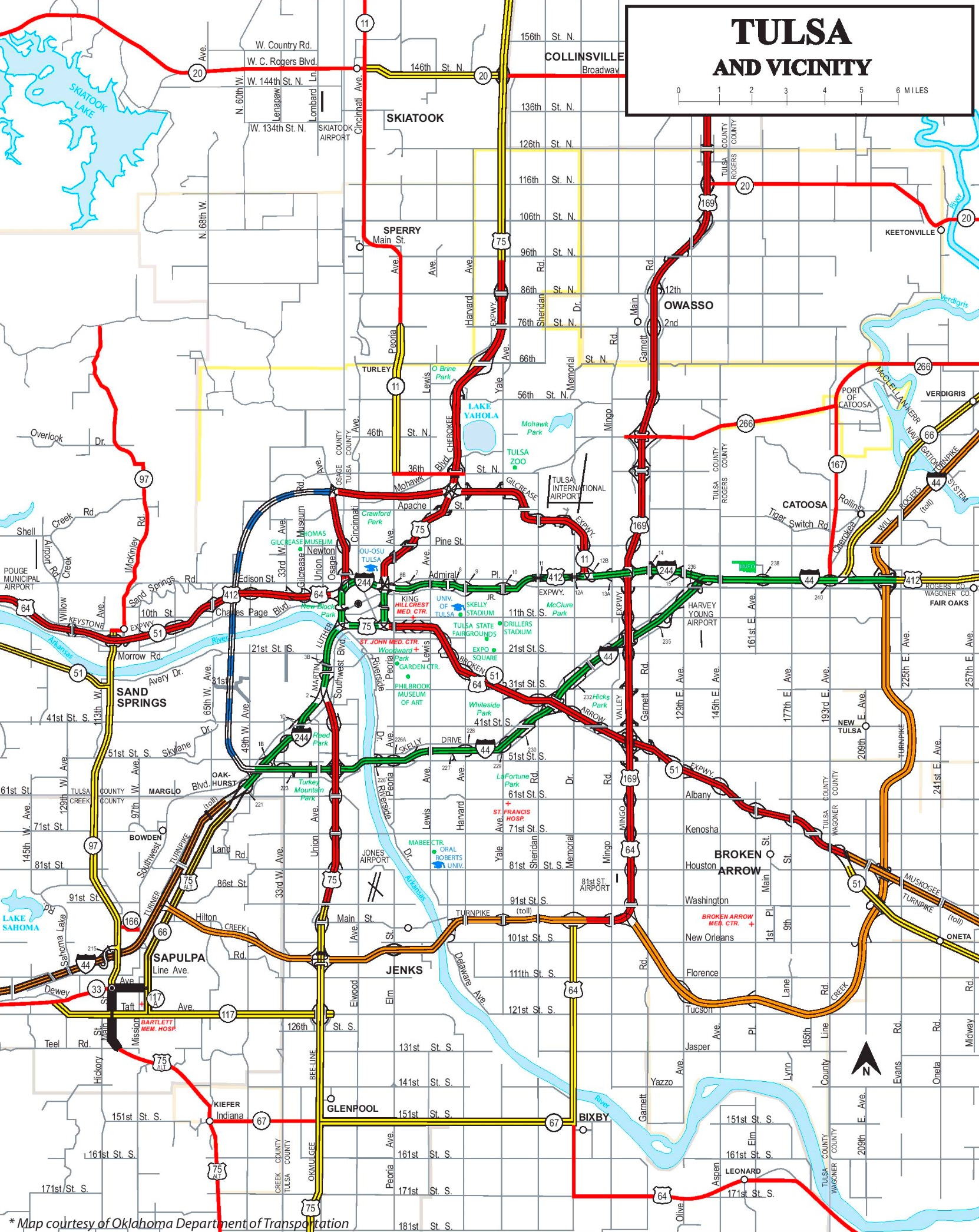 Map Of Tulsa Oklahoma Tulsa Road Map