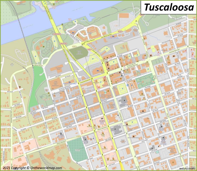 Tuscaloosa Downtown Map