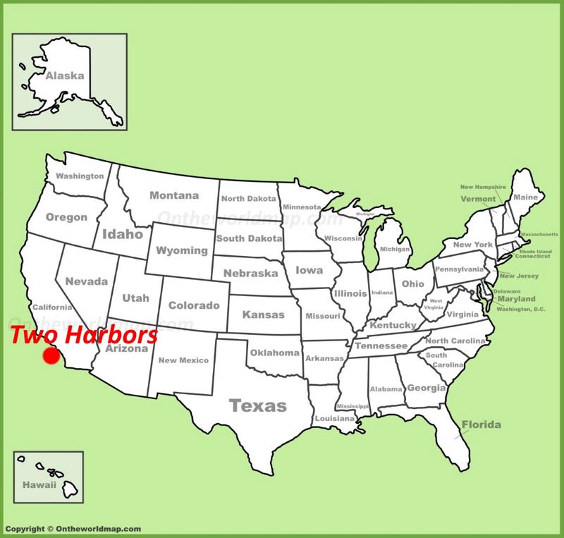 Two Harbors location on the U.S. Map