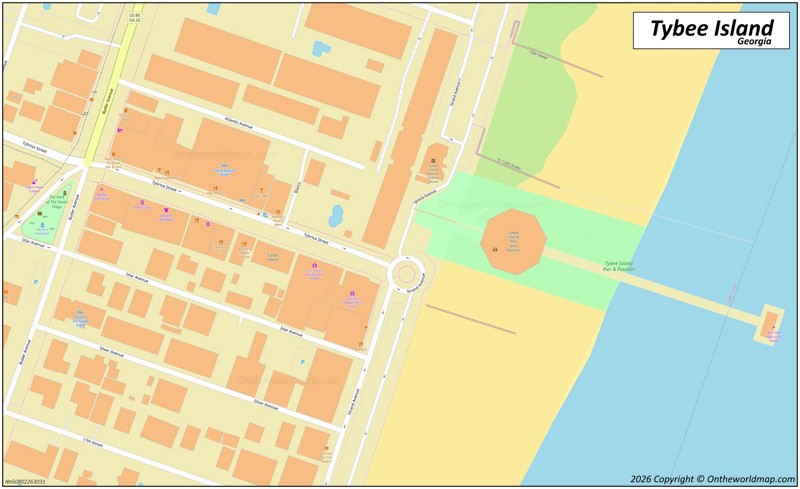 Downtown Tybee Island Map