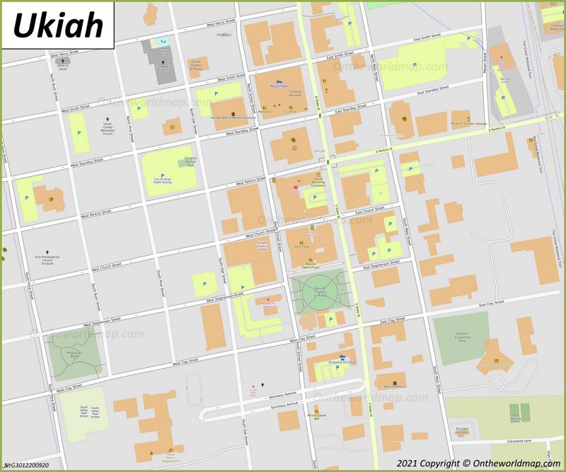 Downtown Ukiah Map