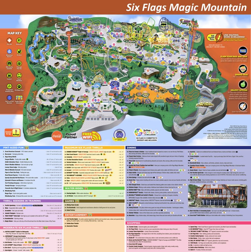 Six Flags Magic Mountain Map