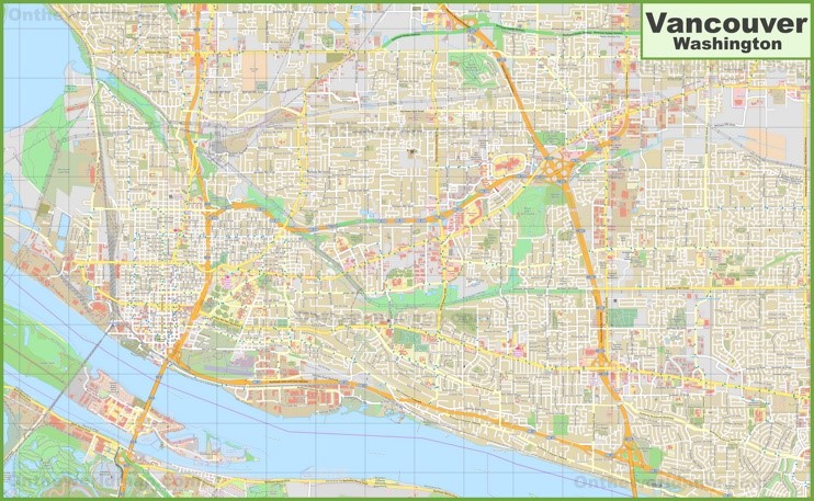 Large detailed map of Vancouver