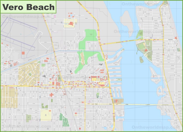 Large detailed map of Vero Beach