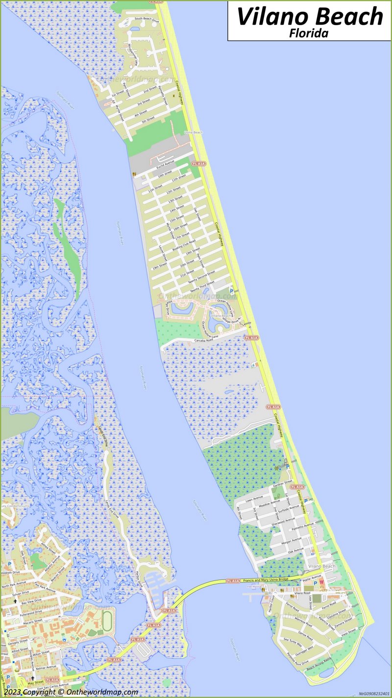 Map of Vilano Beach