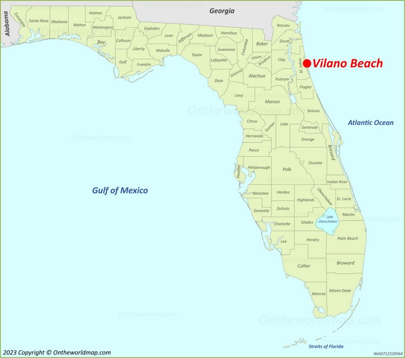 Vilano Beach Location On The Florida Map