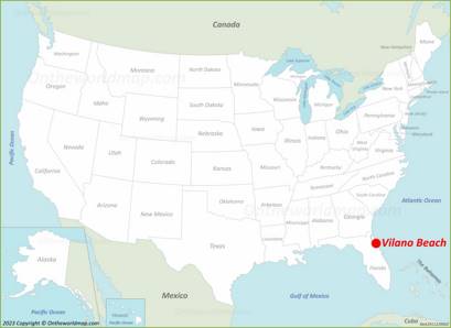 Vilano Beach Location on the USA Map