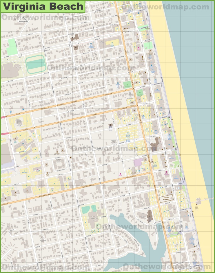 Virginia Beach downtown map