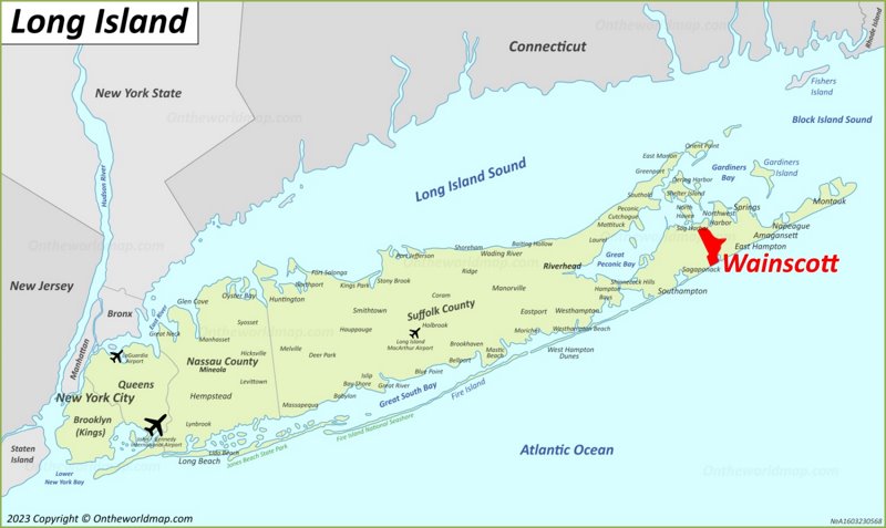 Wainscott Location On The Long Island Map