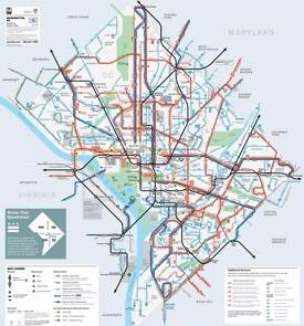 Washington, D.C. Metro And Bus Map