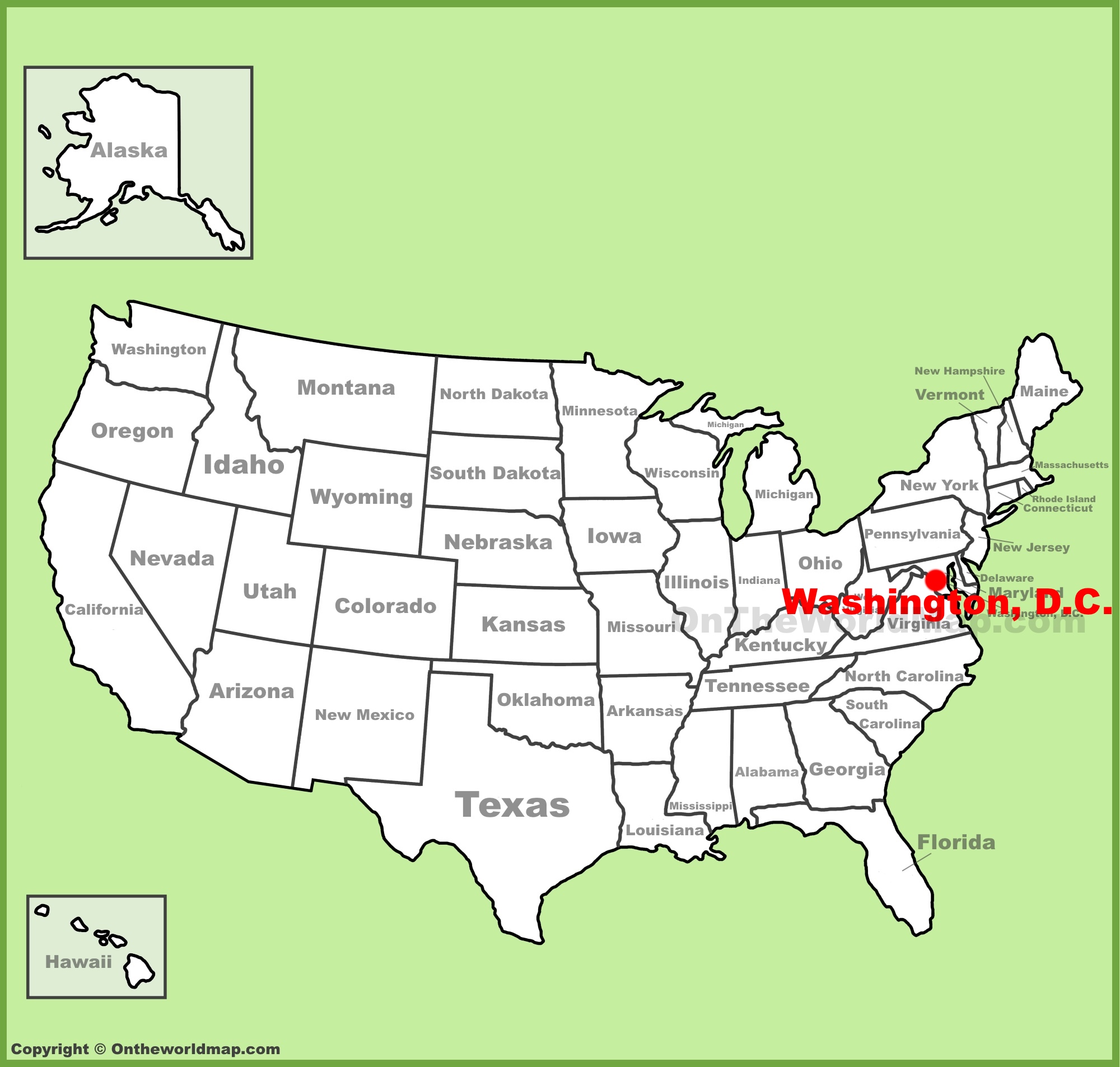 Map Of States Around Washington Dc Washington, D.c. Location On The U.s. Map