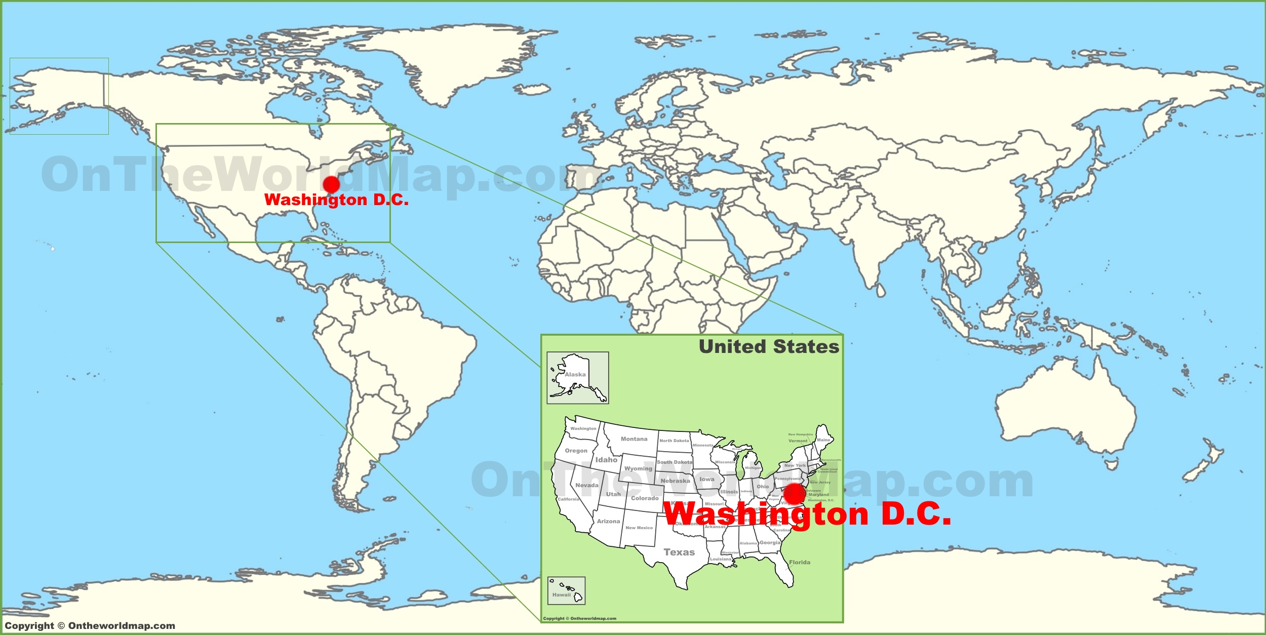 Washington Dc Map On Us Map - Map of world