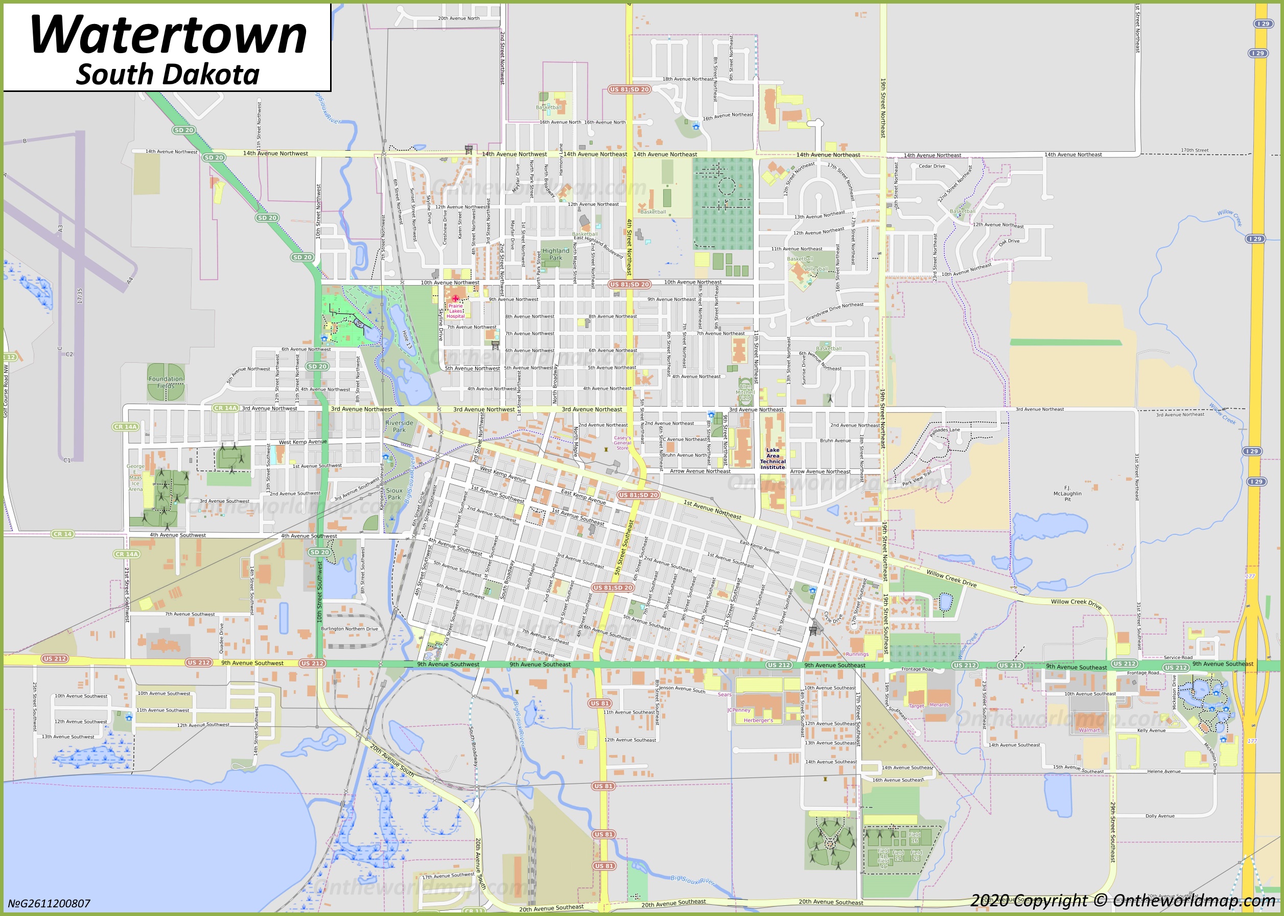 Watertown Map South Dakota U S Discover Watertown With Detailed Maps
