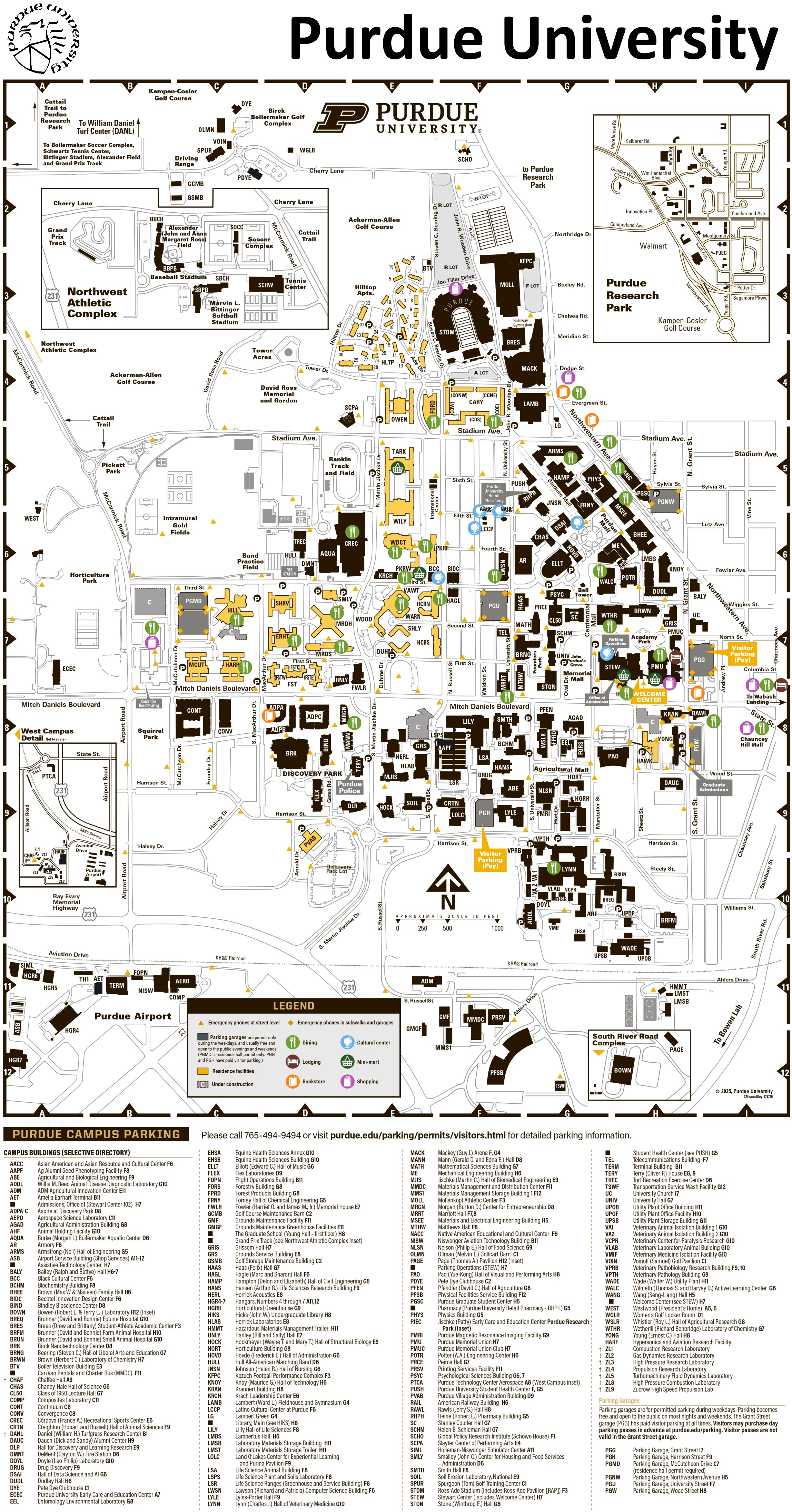 Purdue University Campus Map Ontheworldmap Purdue University Campus Map Ontheworldmap