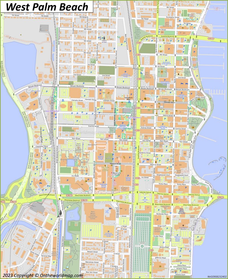 Downtown West Palm Beach Map