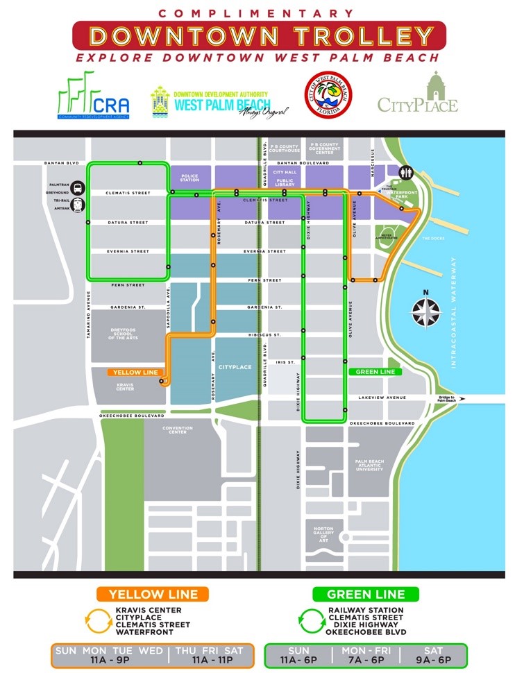 West Palm Beach Trolley map