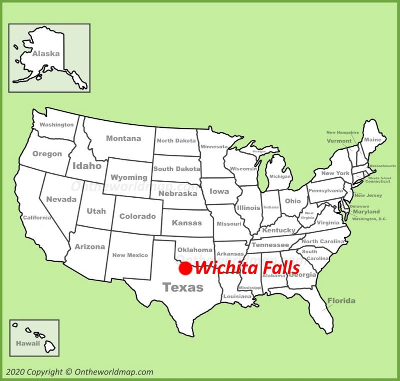 Wichita Falls location on the U.S. Map
