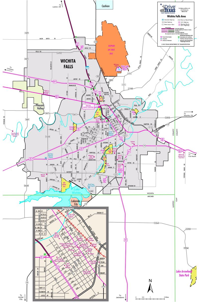 Wichita Falls Points of Interest Map