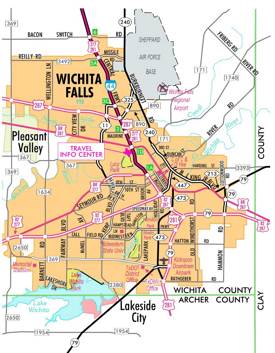 Wichita Falls Road Map