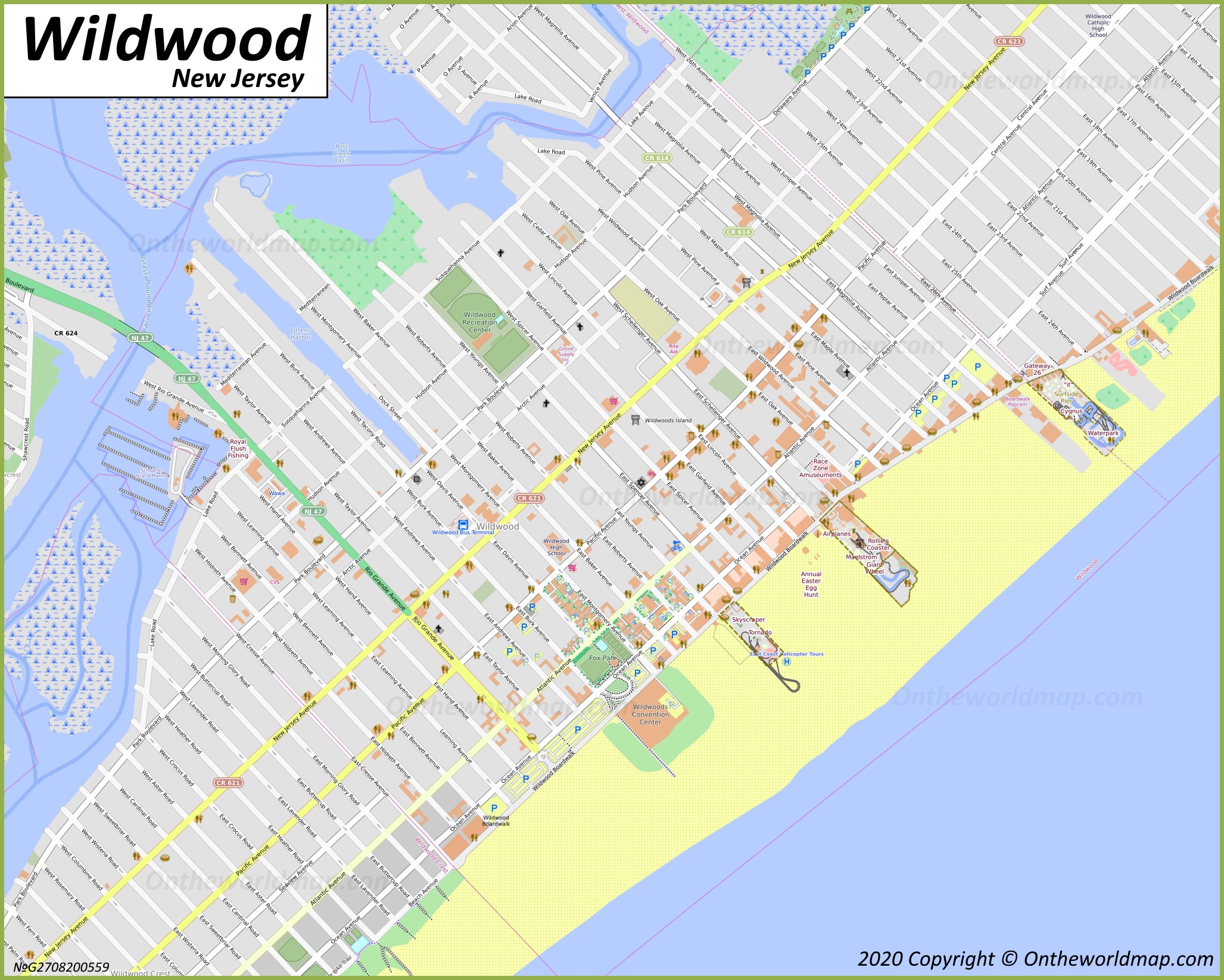 Wildwood Map | New Jersey, U.S. | Maps of Wildwood