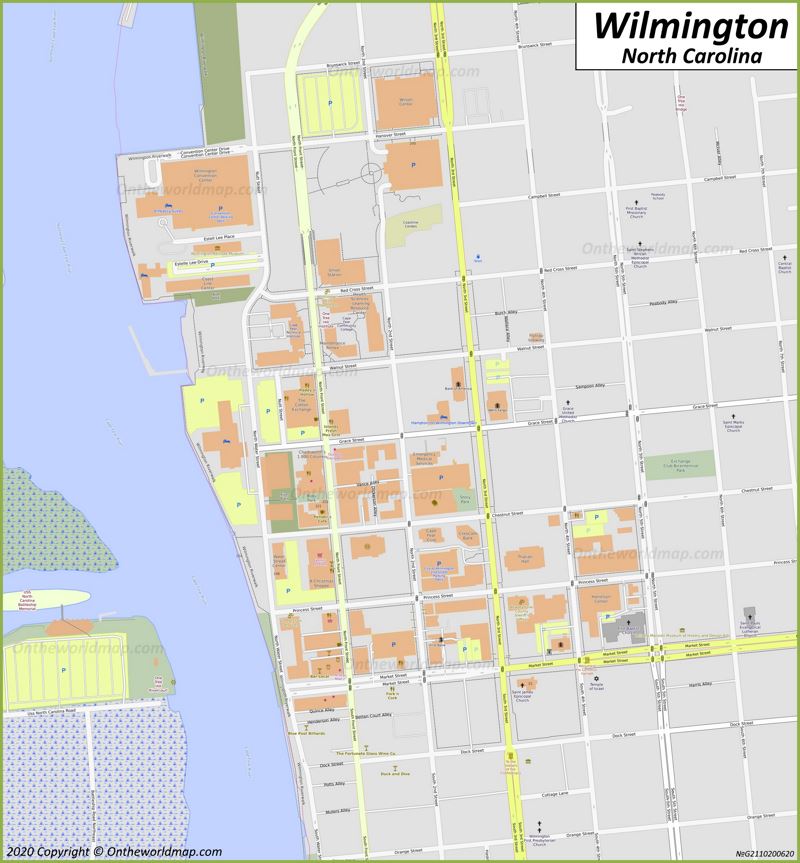 Wilmington NC Downtown Map