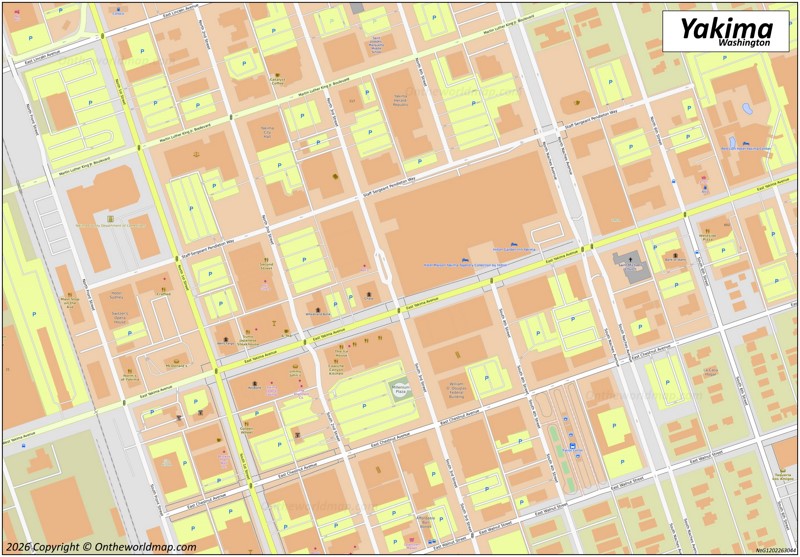 Map of Downtown Yakima