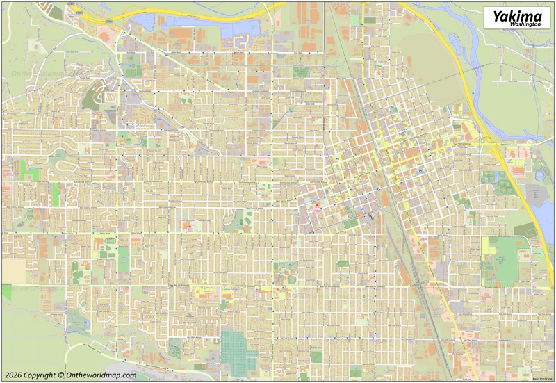 Large detailed map of Yakima