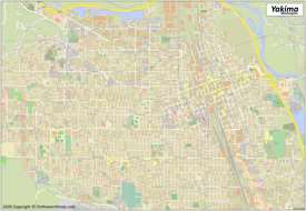 Large detailed map of Yakima
