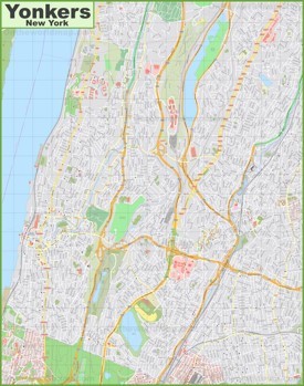 Large detailed map of Yonkers