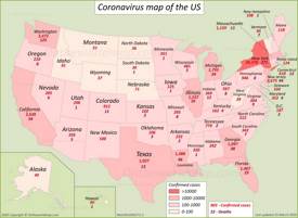 US Coronavirus Map 25 March 2020