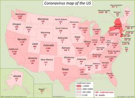 US Coronavirus Map 1 April 2020