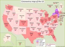 US Coronavirus Map 24 April 2020
