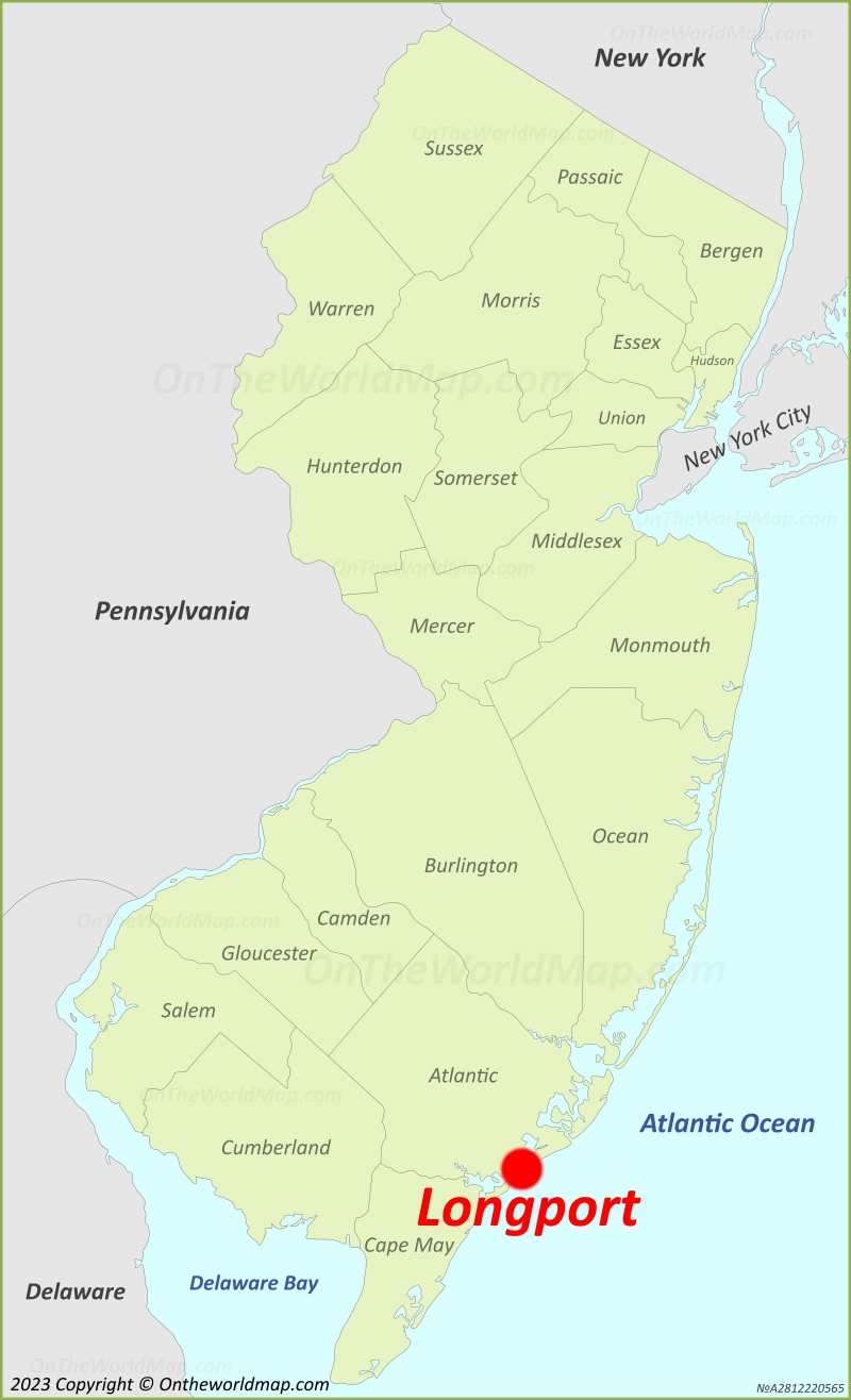 Longport Location On The New Jersey Map
