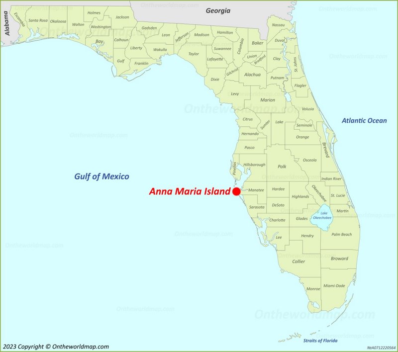 Anna Maria Island Location On The Florida Map