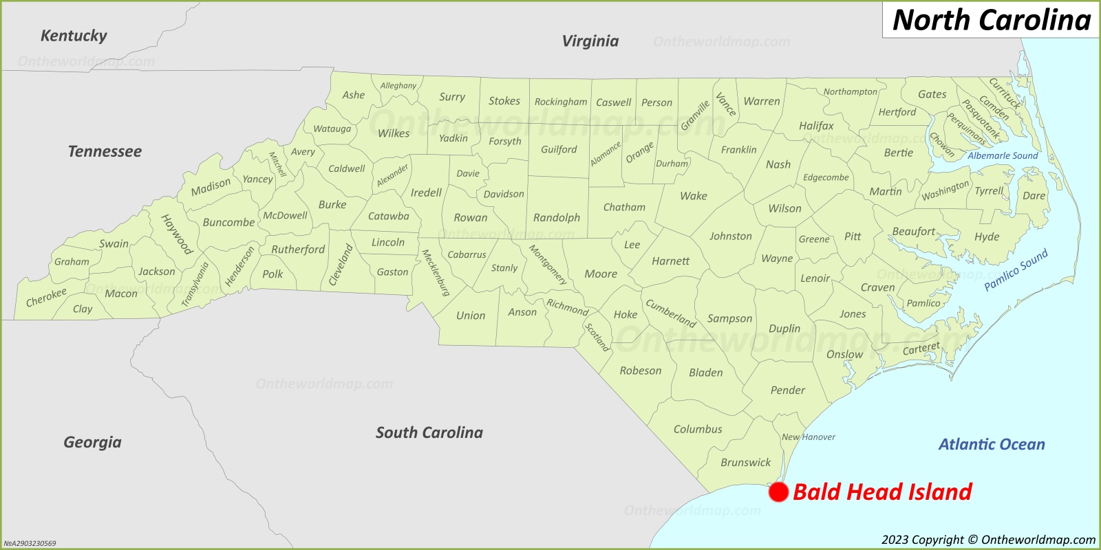 Bald Head Island Location On The North Carolina Map