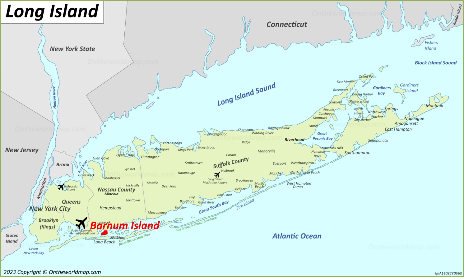 Barnum Island Location On The Long Island Map