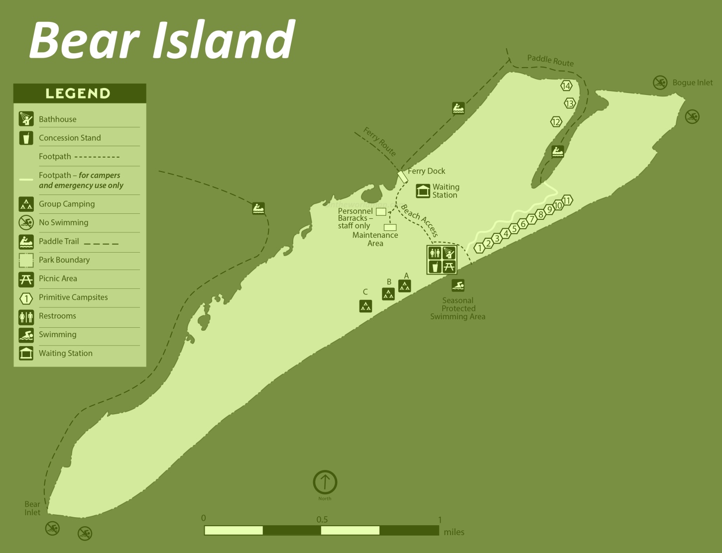 Bear Island Tourist Map