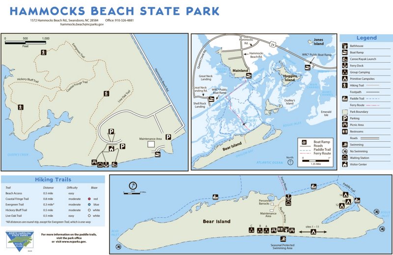 Hammocks Beach State Park Map