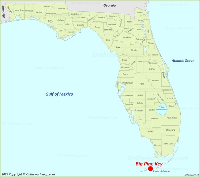 Big Pine Key Location On The Florida Map
