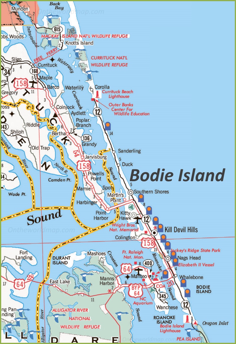 Bodie Island Area Map