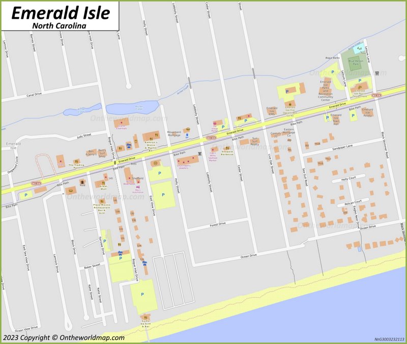 Downtown Emerald Isle Map