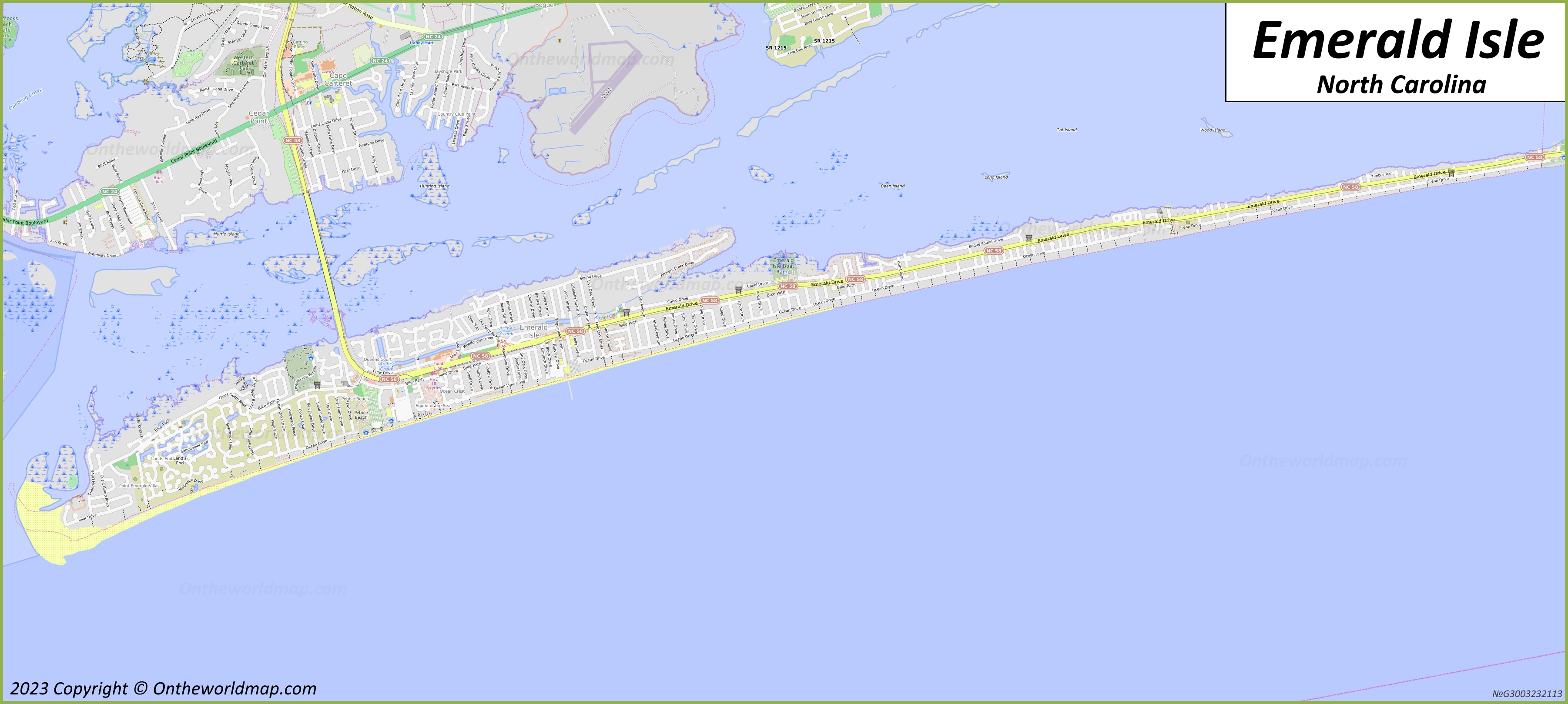 Isle emerald map nc maps emeraldislerealty area transportation north directions where located outer banks carolina island
