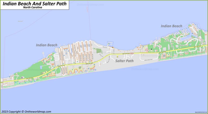 Indian Beach And Salter Path Map